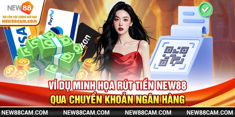 Ví dụ minh họa rút tiền New88 qua chuyển khoản ngân hàng